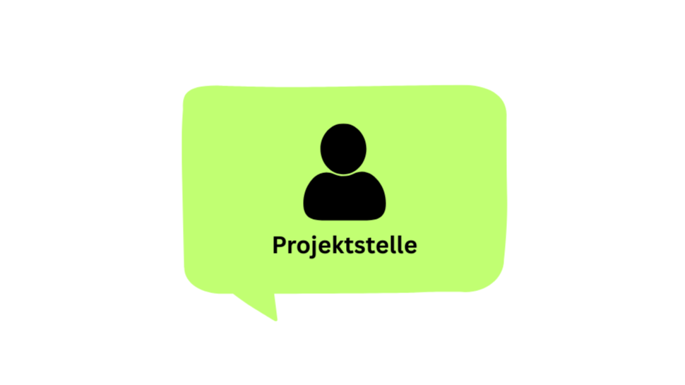 Dieses Bild zeigt eine Sprechblase in hellgrün. Zu sehen ist das Symbol einer Person und der Text 